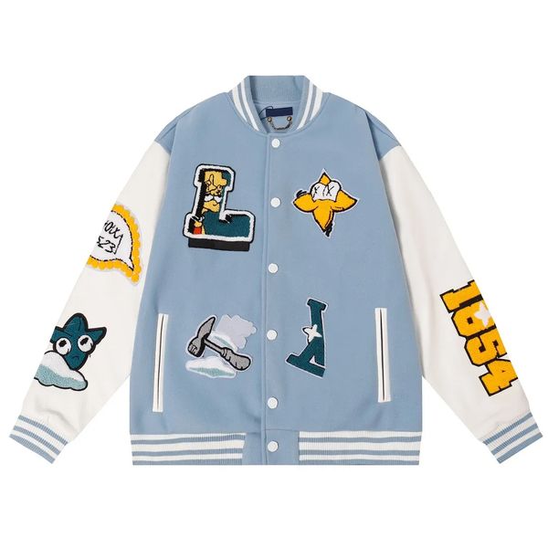 

luxury mens jackets designer baseball jacket letter stitching embroidery autumn and winter men loose high street causal outwear coats, Black;brown
