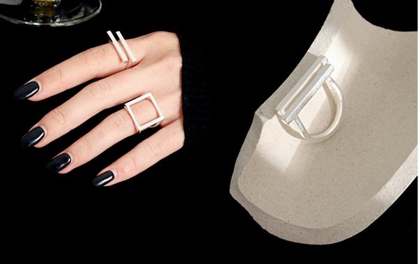 

minority design geometric ring cold wind personality double-layer long ring