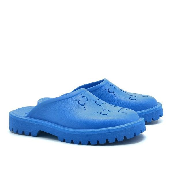 

designer sandals white platform sandals perforated g slip-on slipper high heel slides rubber sandles mules comfort bottom sandalias mens loa, Black