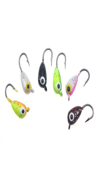 

rompin 6pcslot winter ice jig fishing lure 18cm 23g mini metal lead head hook bait jigging fishing barbed winter fishing hook6371585