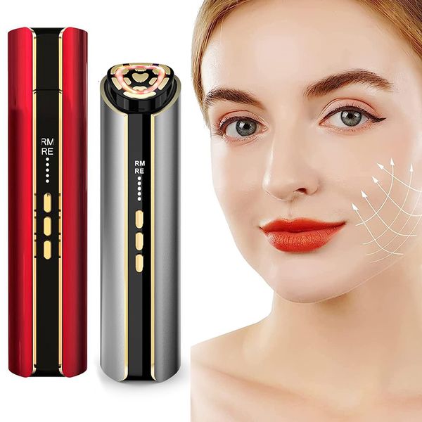 

face massager multi polar pulse electroporation rf beauty instrument ems skin tighten machine led red blue light lifting 230720