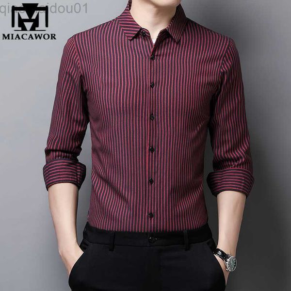 

men's casual shirts new striped shirts men slim fit dress shirt spring long sleeve casual shirts camisa masculina c727 l230721, White;black