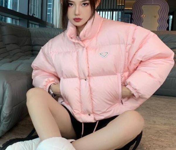 

luxury down jacket stylist parka winter parkas fashion designer women feather overcoat jackets coat detachable sleeve vest, Black