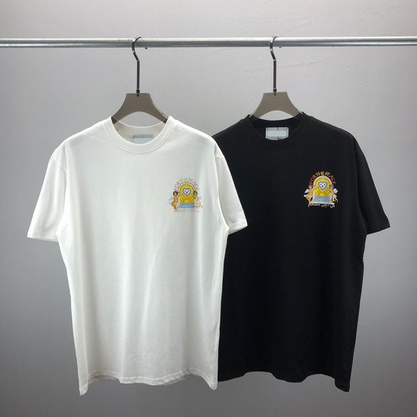 

men's plus tees & polos custom woven and dyed fabric with comfortable and soft texture. embroidered graffiti letter on the chest, loose, Black;brown