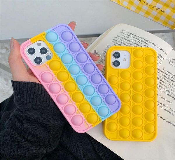 

stress relief pop toys phone cases for iphone xs 11 12 pro max x xr 7 8 plus push it bubble antistress funny game kid silicone1372264