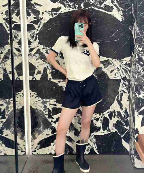 

women's t-shirt designer 23ss early autumn summer new arc de triomphe letter short sleeve t-shirt age reducing versatile casual vi94, White