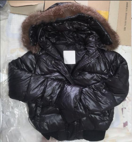

designer winter down jackets women white down parkas hooded coat women real fox fur parka warm short clothes, Black