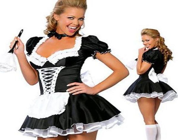 

women french maid costume uniform dress up cosplay8017825, Black
