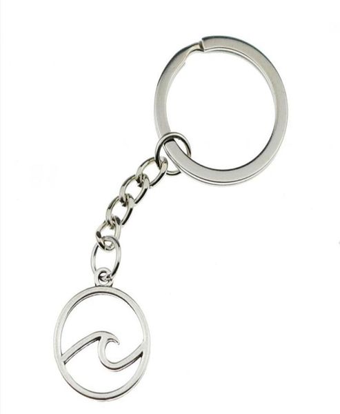 

new antique silver ocean surfing sea wave pendant key chain charming vintage keychain key ring holder adventure nautical jewelry 85366474, Slivery;golden
