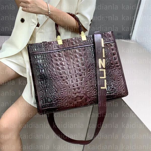 

designer large shopping tote shopper bag handle crossbody shoulder fashion women beach handbag roma letter real leather luxury totes purse o