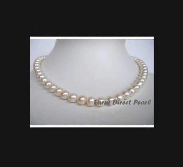

fine pearls jewelry natural lustrous 18quot inch genuine 89mm white pearl strand necklace8446412, Silver