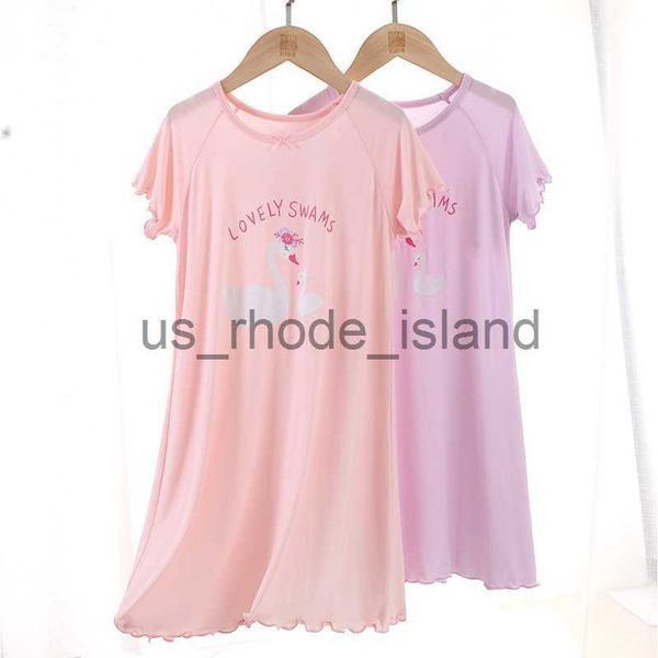 

pajamas new delivery children clothes baby summer short sleeve pajama nightdress soft home clothes students 110-170 x0721, Blue;red