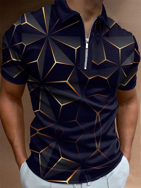 

men's polos summer high end polo shirt polo collar zipper tshirt fashion casual stripe 2023 solid short sleeve 230720, White;black