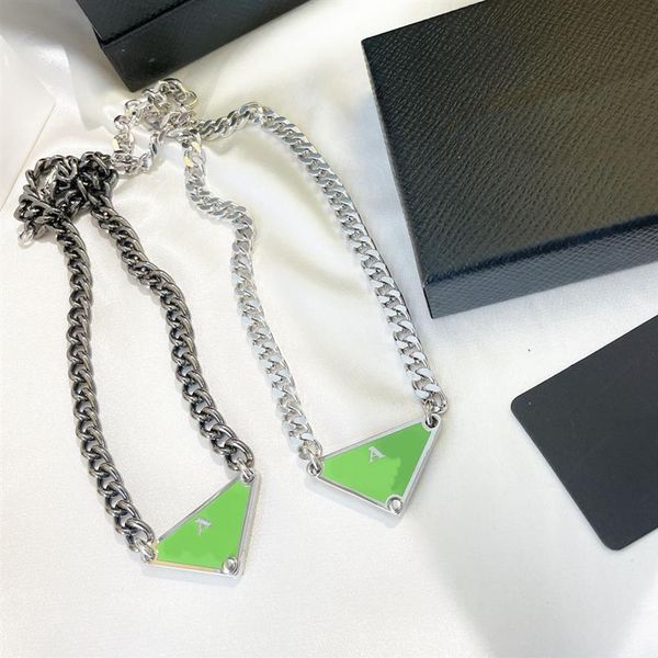 

fashion designer jewelry pendant necklaces triangle chains love diamond chokers women necklace gold silver party wedding prads cou191f