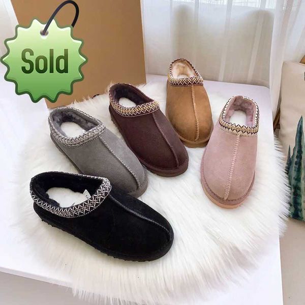 

ankle winter boot designer fur snow boots tasman slipper flat heel fluffy mules real leather australia booties for womanug, Black