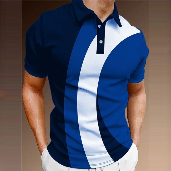 

men's polos summer men's polo shirt 3d printing everyday casual short sleeved street simple men clothing oversized-shirt senior b, White;black