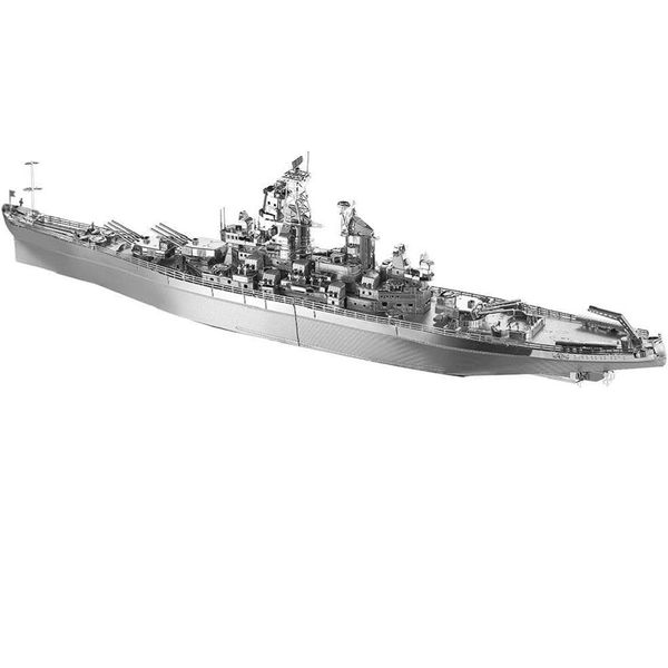 

piececool 3d metal puzzle uss missouri battleship warship model craft collection brain teaser stress relief toys handmade entertainment for