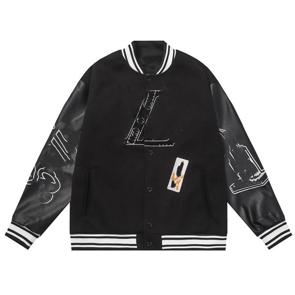 

men's jacket 2023 luis fashion brand vintage decoration loose long-sleeved student coat vuttonity 03a-03, Black;brown