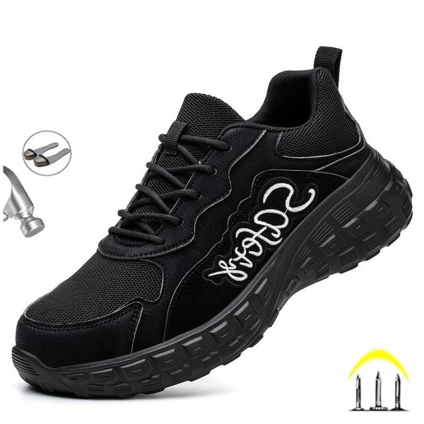 

safety shoes safety boots men work sneakers indestructible shoes steel toe protective boots anti-smash anti-puncture work safety shoes 23072, Black;brown