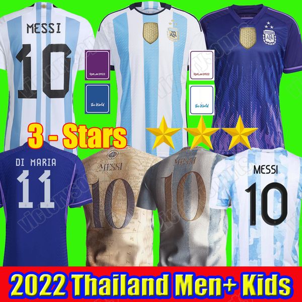 

3 star argentina soccer jersey player fans version 22 23 football shirts 20 22 messis j.alvarez de paul national team mbappe dybala maradona, Black;yellow