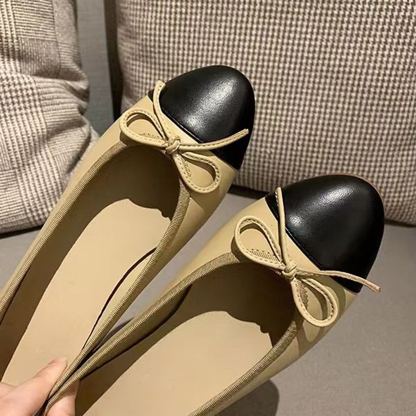 

dress shoes luxury designer classic women flats bow round ballet 230720, Black