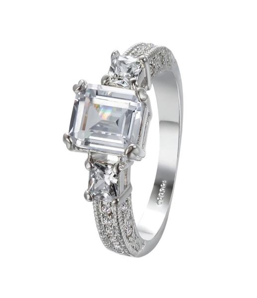 

yoursfs 6pcsset zircon wedding ring fashion 18k gold plated jewelry4754315, Silver