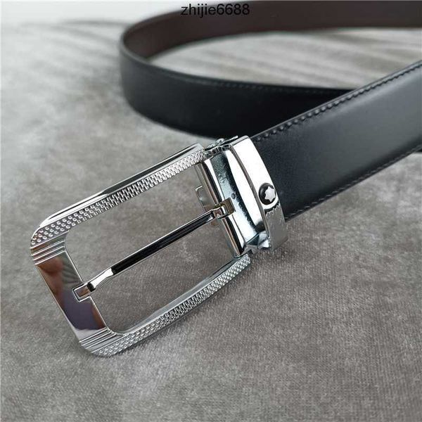 

belts designer belt luxury big pin mont buckle reversible belts fashion men women real leather belt width 3.4cm, Black;brown