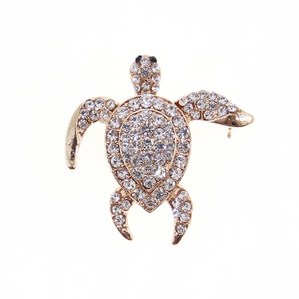 

10 pcs/lot custom brooches fashion jewelry gold plated animal rhinestone sea turtle pins for women decoration, Gray