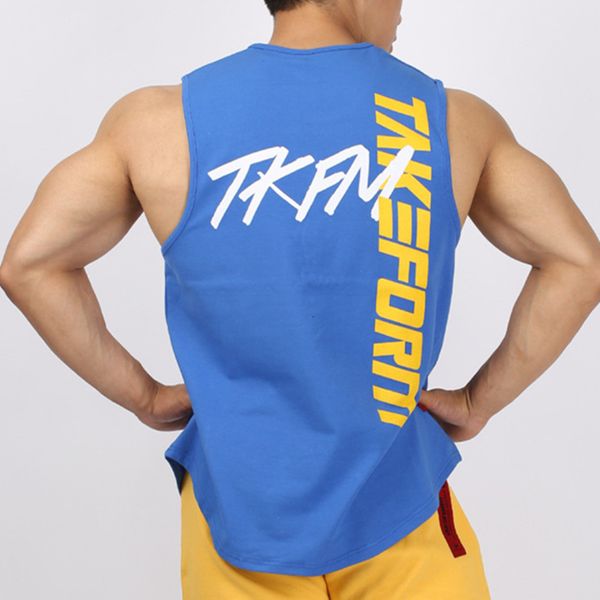 

men' tank men muscle tank sleeveless shirts cotton gym fitness workout basketball men tees cut out shirt 230721, White;black