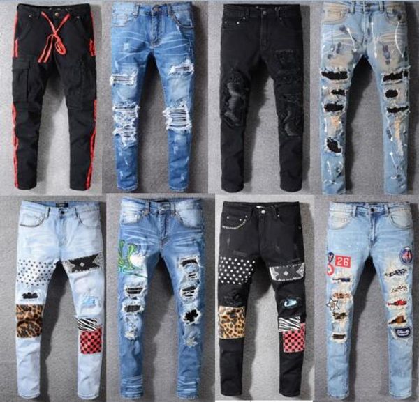 

now mens jeans zipper hole men jeans casual jeans men skinny biker pants big size 28408221173, Blue