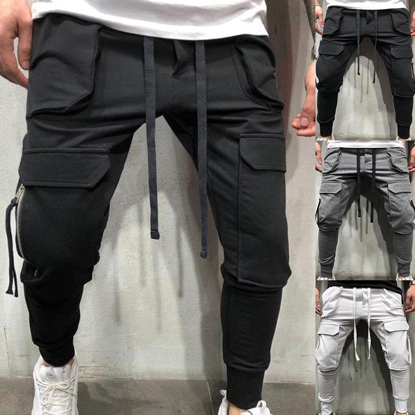 

mens pants autumn spring summer casual pants mens large 3xl multi pocket jeans loose 230720, Black