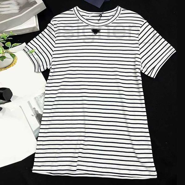 

women's t-shirt designer short-sleeved t-shirts men and women same style summer new products letter classic striped crew neck fashion e, White
