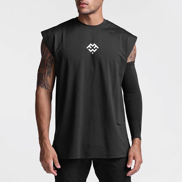 

men' tank oversized cut off gym clothing fashion workout tank men mesh muscle vest bodybuilding tankmens fitness sleeveless shirt 230, White;black