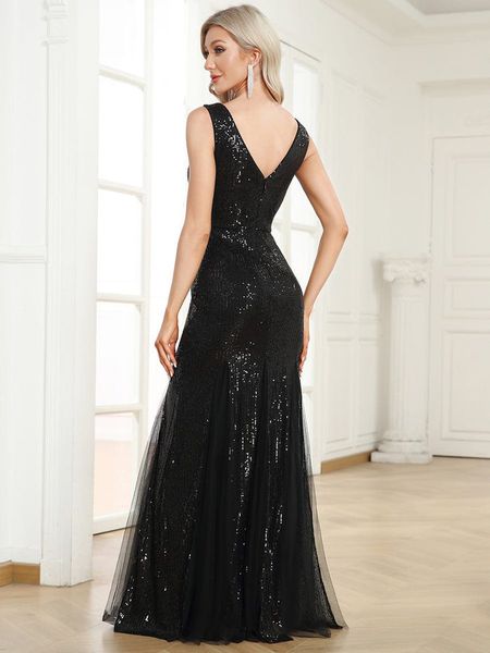 

sleeveless bodycon asymmetrical hem evening dress prom, Black