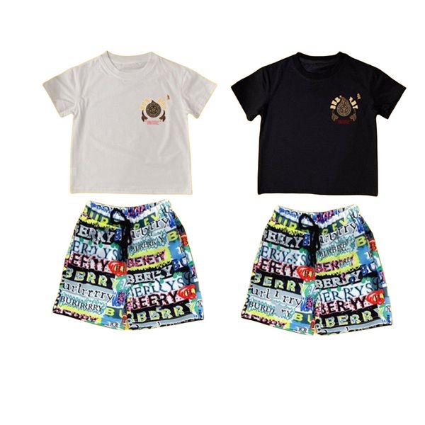 

brand summer designer clothes cotton baby suit leisure sports boys girls t-shirt shorts suit boys baby suit children's clothing size 10, White