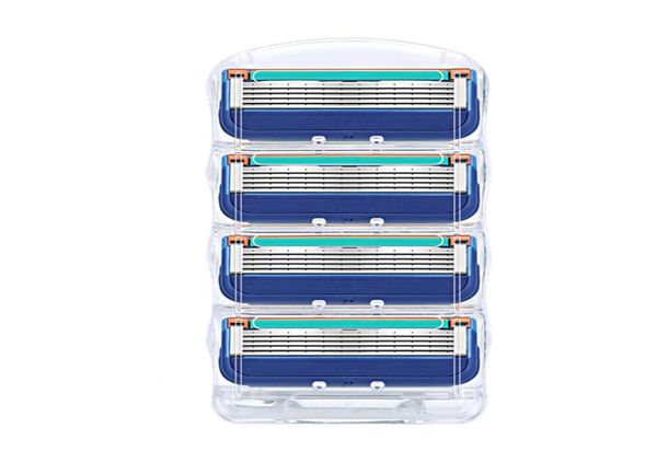 

4pcsset face care blades hair remove safety suit with blue lubricating stainless steel material with opp bag seal packing 04096935517