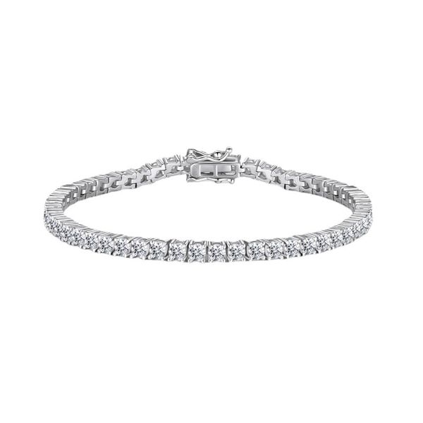 

moissanite fashion jewelry 3mm4mm5mm womens tennis bracelet sterling silver 14k white gold stacked tennis bracelet ing, Golden;silver