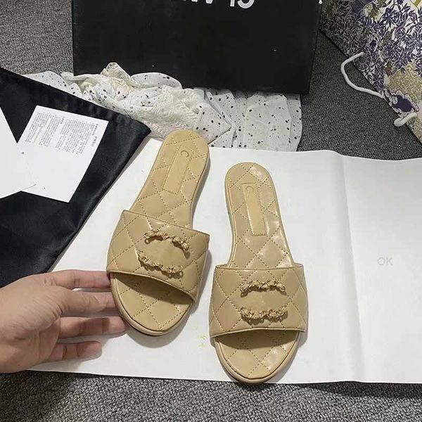 

paris women's sandals summer soft bottom fashion versatile channel shoes women's 2023 new brands designer slide rubber flip-flops, Black