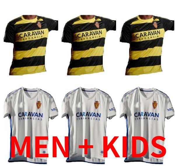 

22 23 real zaragoza valladolid soccer jerseys fran gamez 2023 pombo kagawa football shirts kids away camiseta de futbol weissman fede sergi, Black;yellow