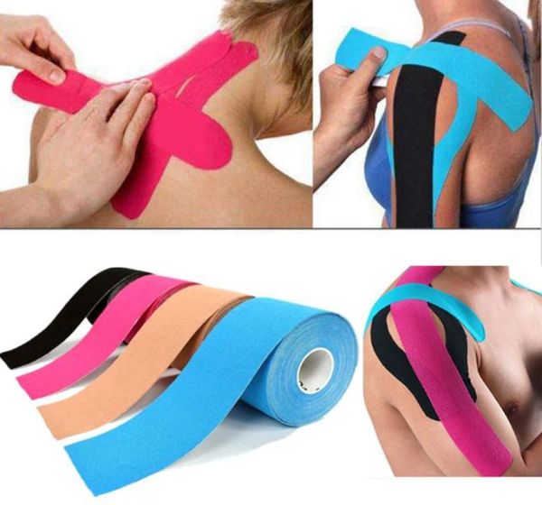 

5500cm waterproof breathable cotton kinesiology tape sports elastic roll adhesive muscle bandage pain care tape knee elbow protec2939566, Black;gray