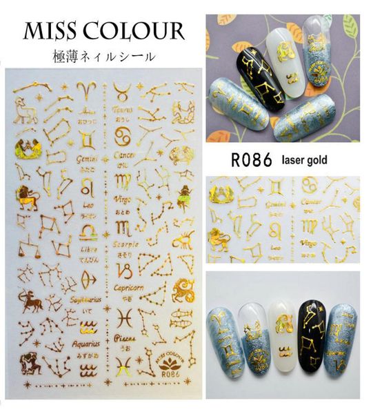 

nail sticker constellation sign horoscope star 3d selfadhesive extremely thin waterproof diy selling factory whole7574651, Black