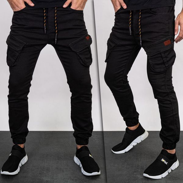 

mens pants youth direct leisure school bag drawstring work suit 230720, Black