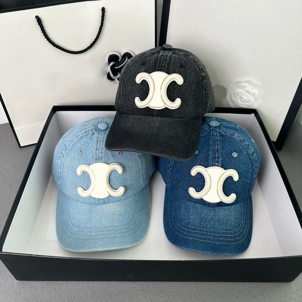 

ball caps designer letter embroidery baseball cap fashion men's and women's travel curved brim tongue cap outdoor denim baseball c, Blue;gray