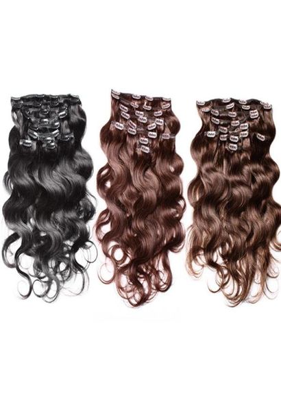 

greatremy 124 brazilian body wave clip in hair extension remy hair weaves 2024inch clip human hair extensions 120g3772096, Black