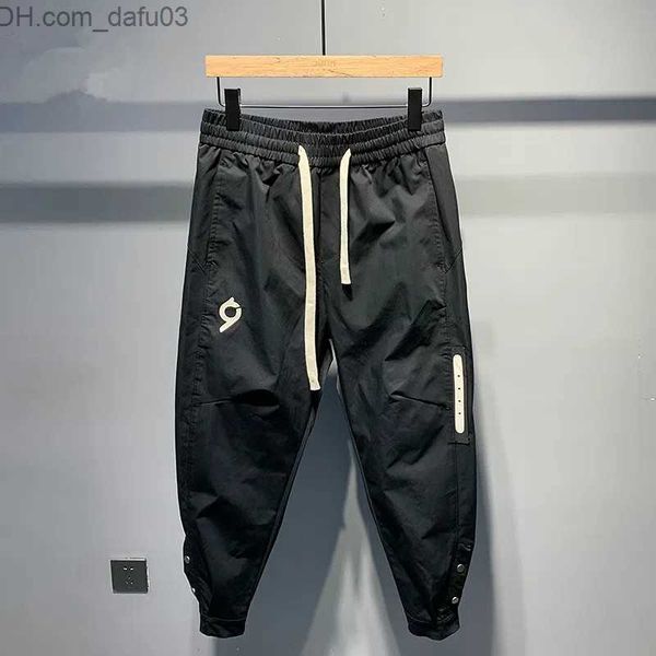 

men's pants men's clothing spring/summer vintage sewing fashion printing full matching drawer men's bag casual pants men&#039, Black