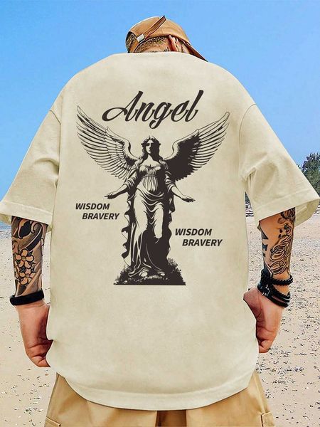

men's fashion emrg men cotton letter figure graphic, White;black