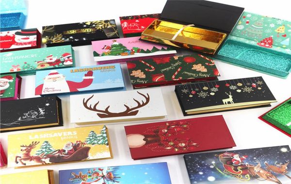 

christmas magnetic lash box 25mm mink eyelashes packaging box christmas lash box hard magnetic for long and regular mink eye l9988404