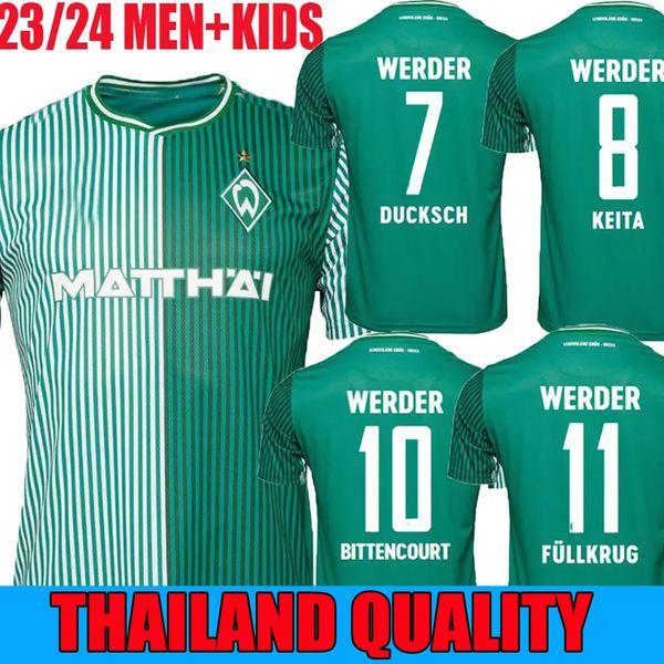

2023 2024 werder bremen special soccer jersey marvin ducksch leonardo bittencourt black green 23 24 friedl pieper football shirts thailand k, Black;yellow