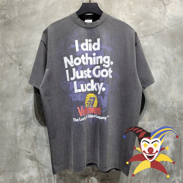 

mens tshirts 2323ss vetements tshirt womens 1 i didnt do anything just got lucky 230720, White;black