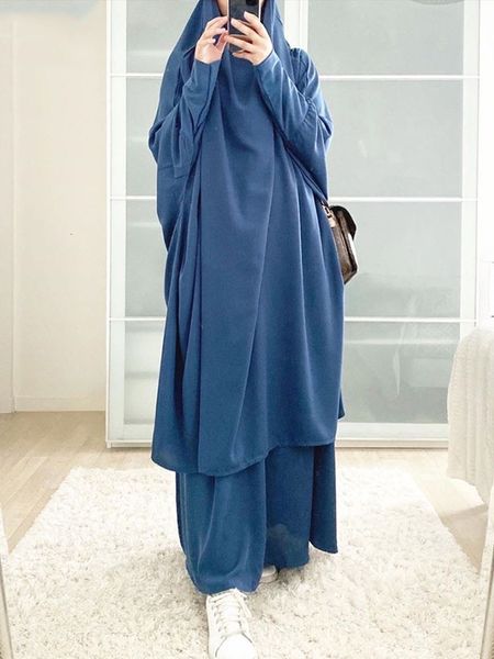 

ethnic clothing 15 colors hooded muslim women hijab dress prayer garment jilbab abaya long khimar ramadan gown abayas skirt sets islamic clo, Red